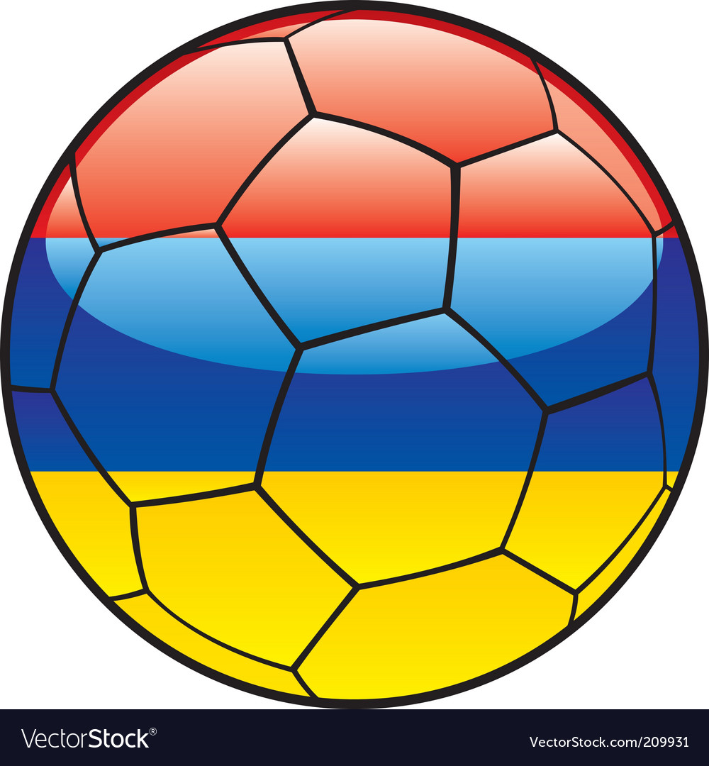 Armenia flag on soccer ball Royalty Free Vector Image