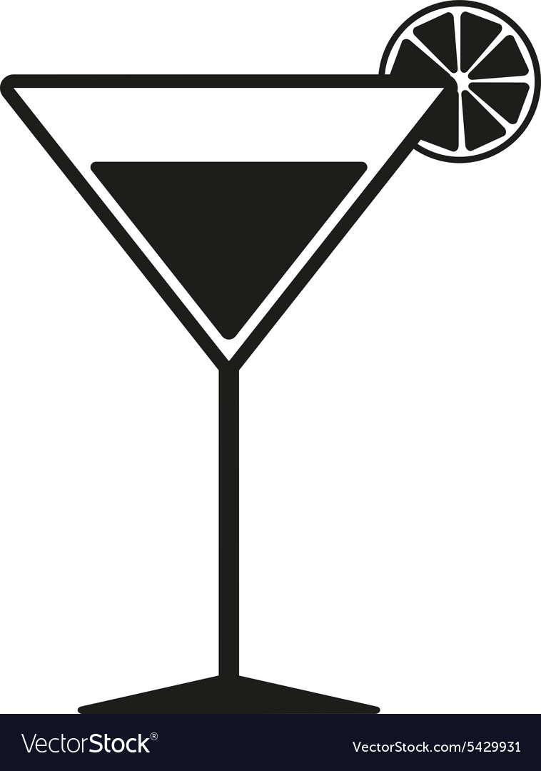 Cocktail icon alcohol symbol flat