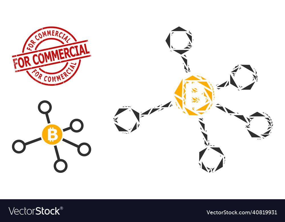 Geometric bitcoin node links icon mosaic vector image Geometric bitcoin node links icon mosaic