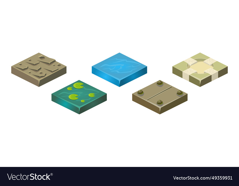 Ground textures game surface and platform square vector image Ground textures game surface and platform square