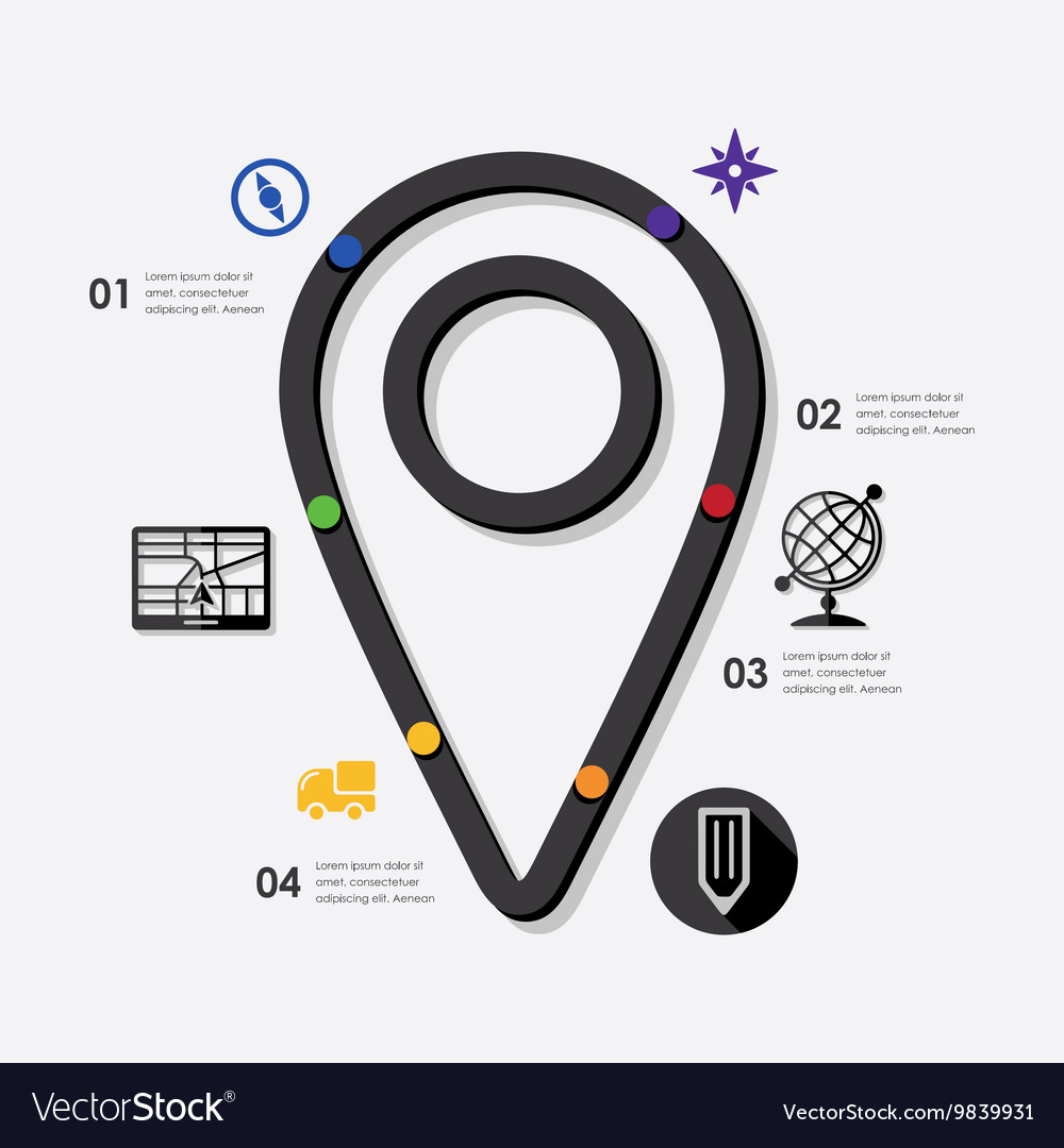Navigation Route Map Icon Set