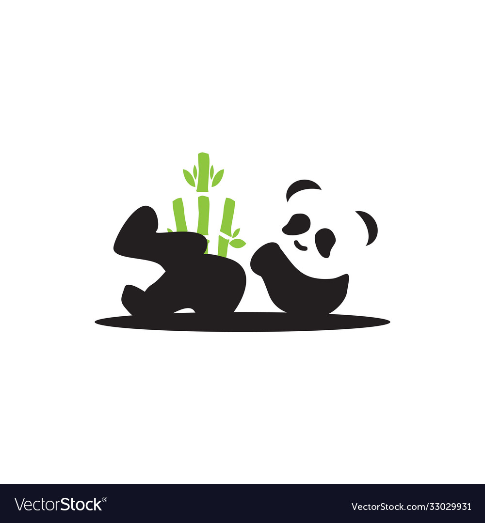 Panda animal logo design template