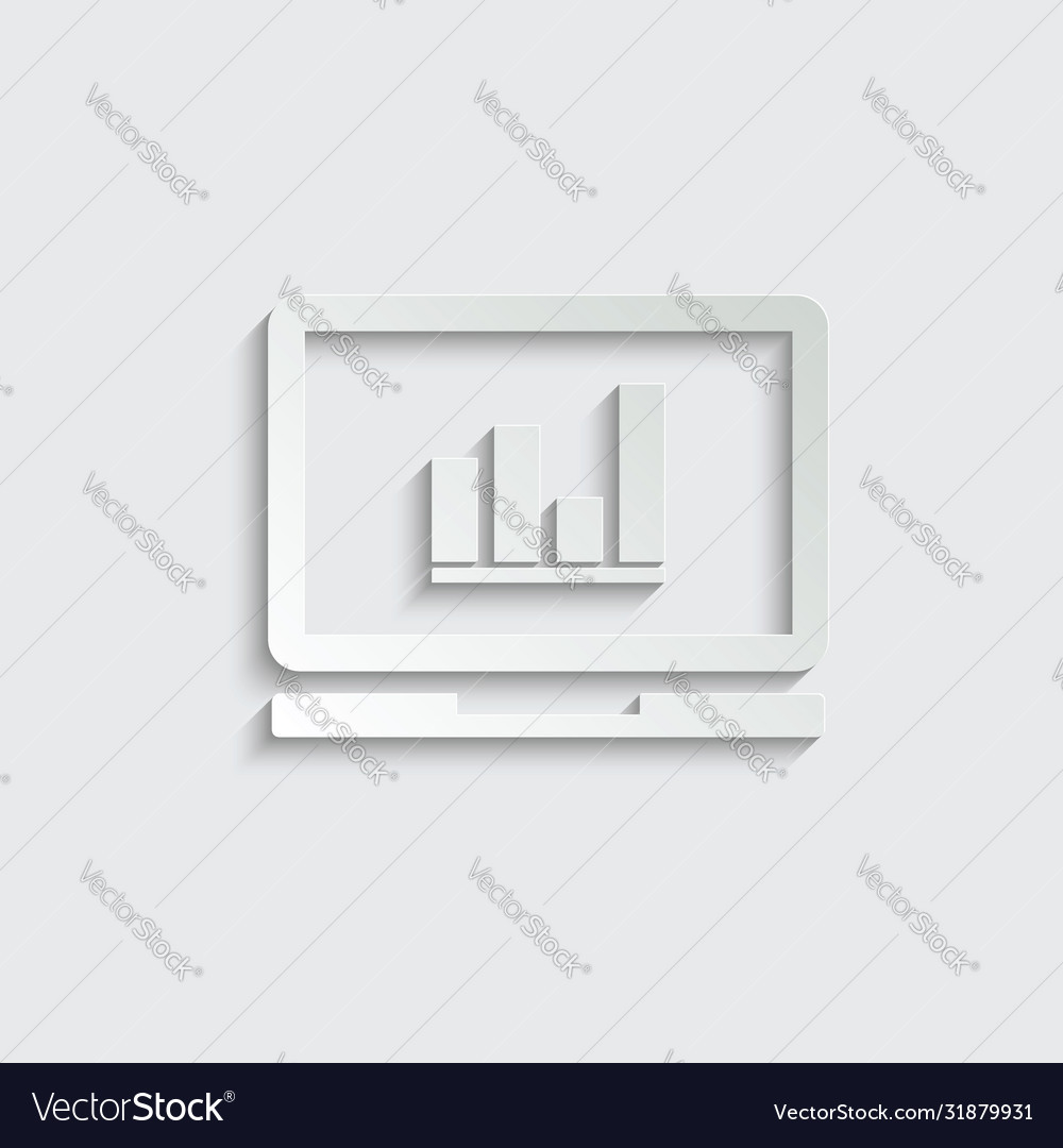 Paper graph icon chart symbol vector image Paper graph icon chart symbol