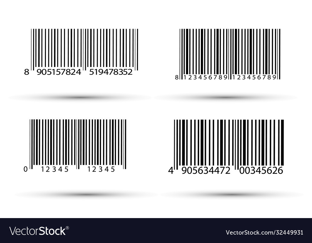 Realistic bar code icon a modern simple flat vector image Realistic bar code icon a modern simple flat