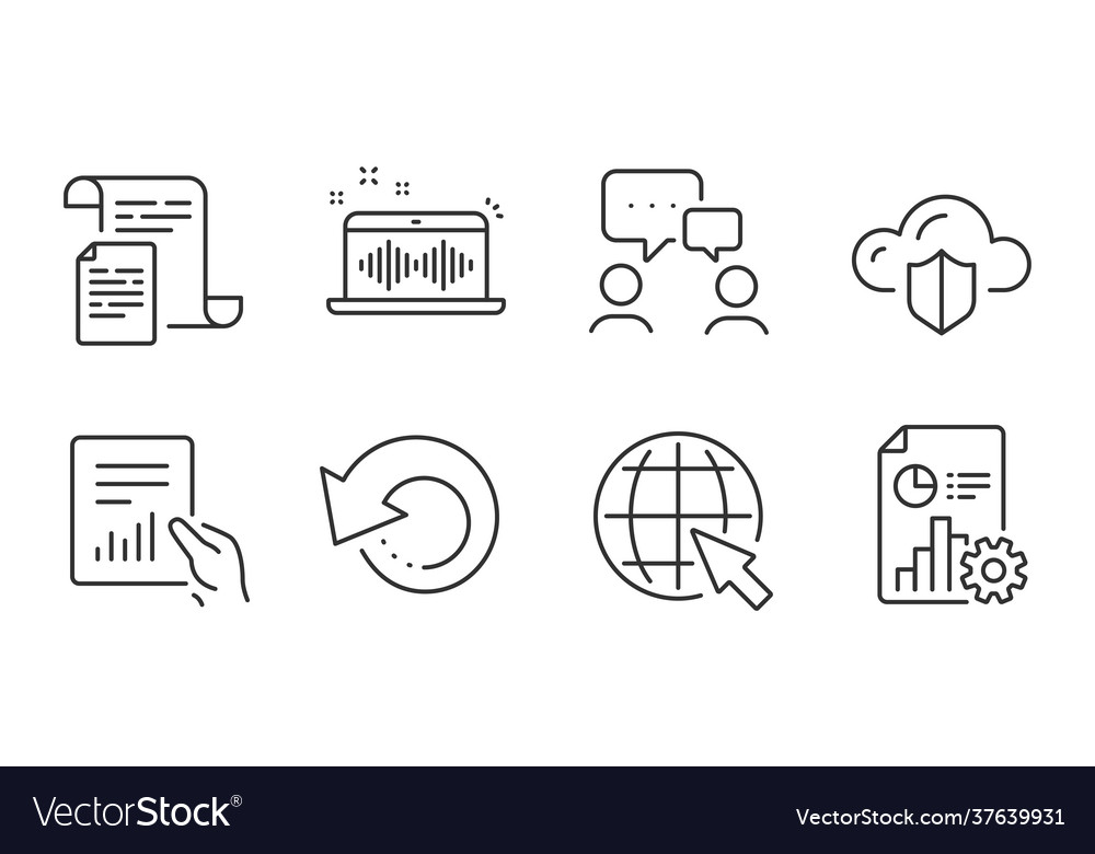 Report document and recovery data icons set vector image Report document and recovery data icons set