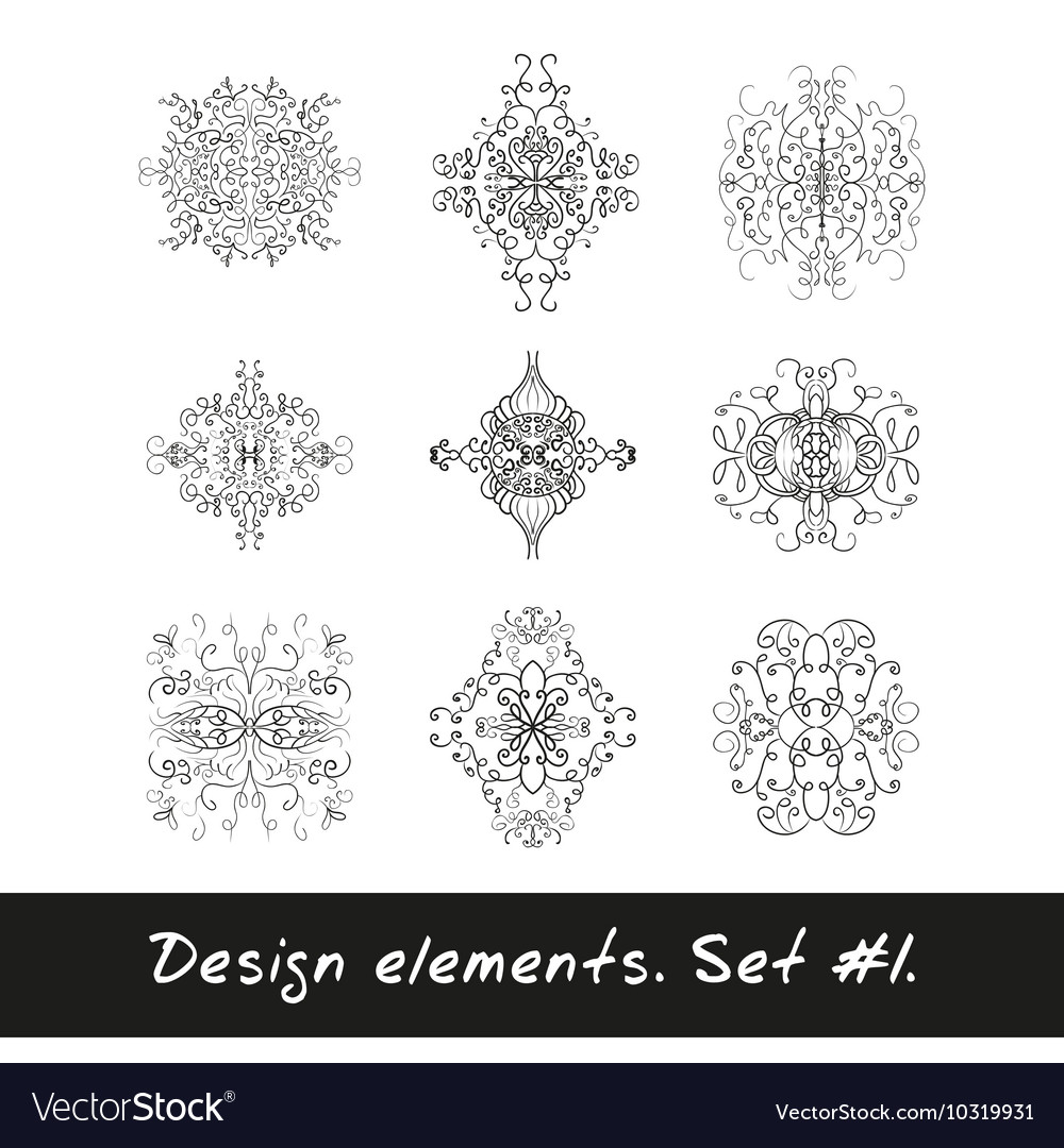 Round design element circle pattern in black