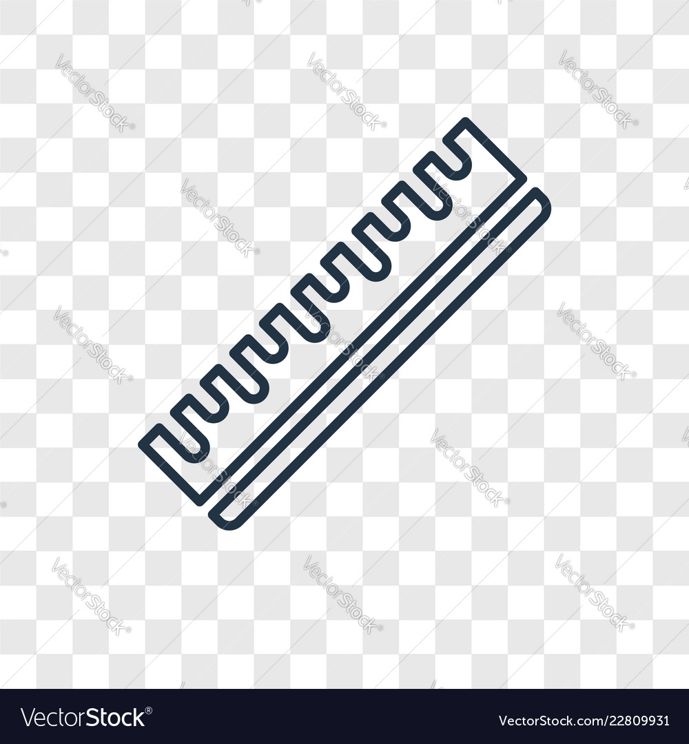 Ruler concept linear icon isolated on transparent vector image Ruler concept linear icon isolated on transparent