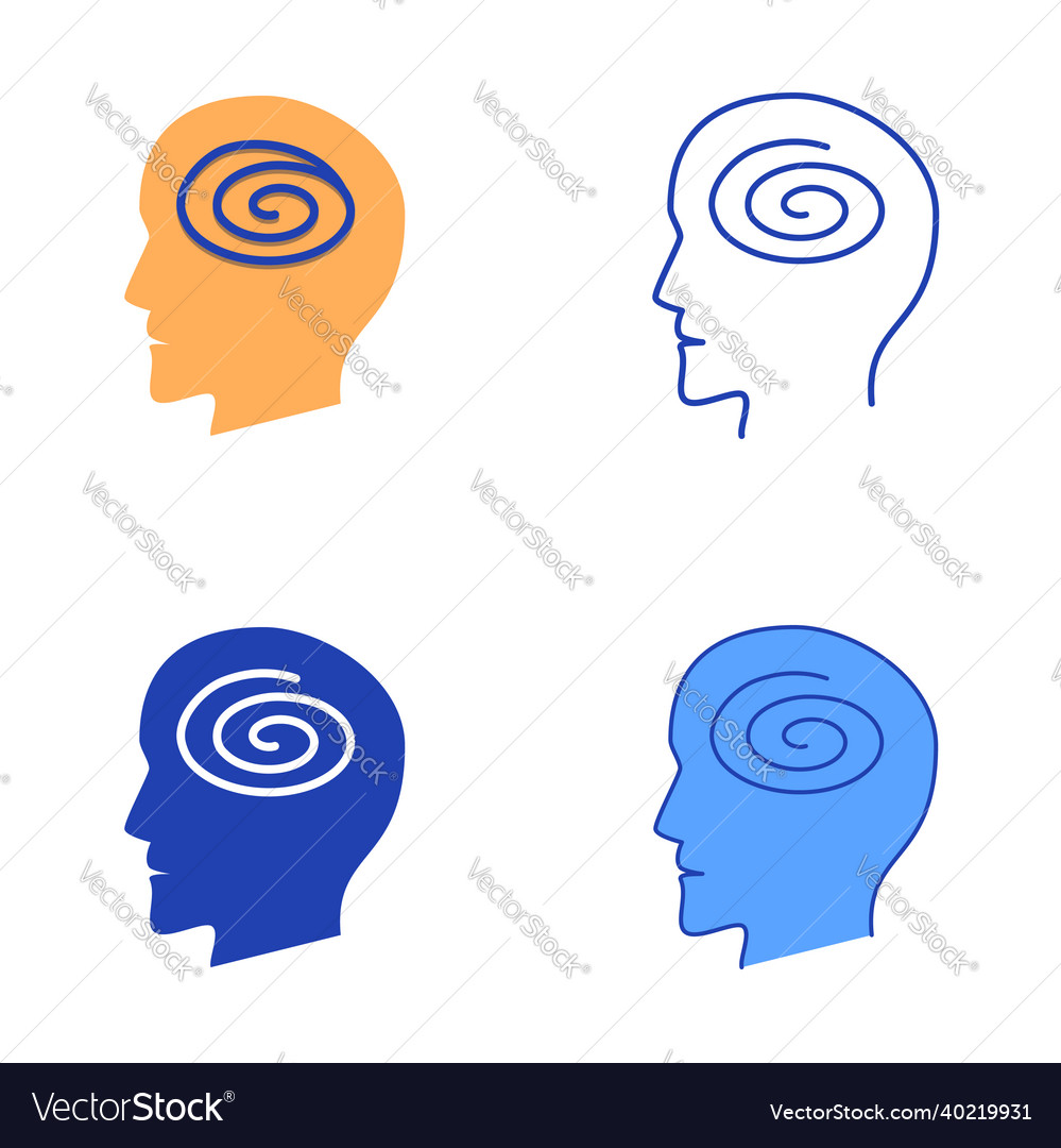 Running thoughts icon set in flat and line style vector image Running thoughts icon set in flat and line style