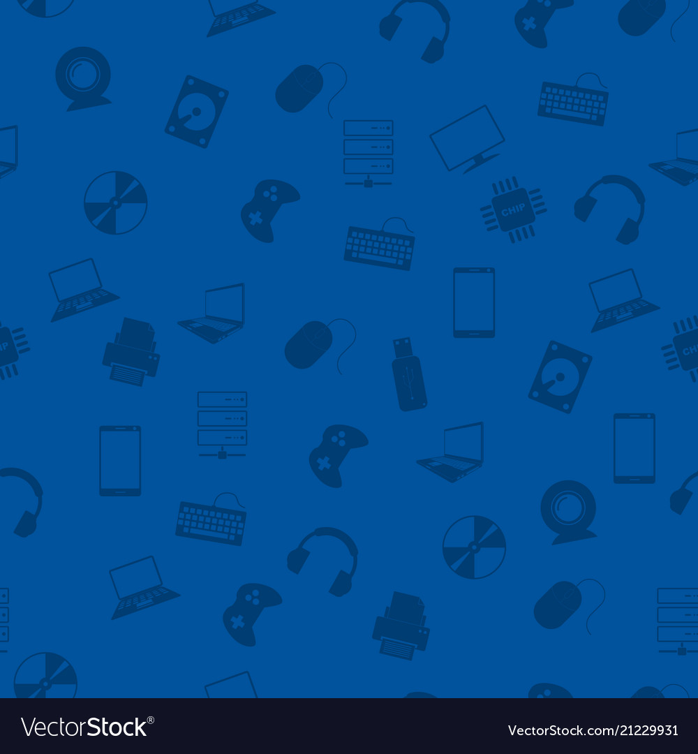 Seamless pattern with electronics vector image Seamless pattern with electronics