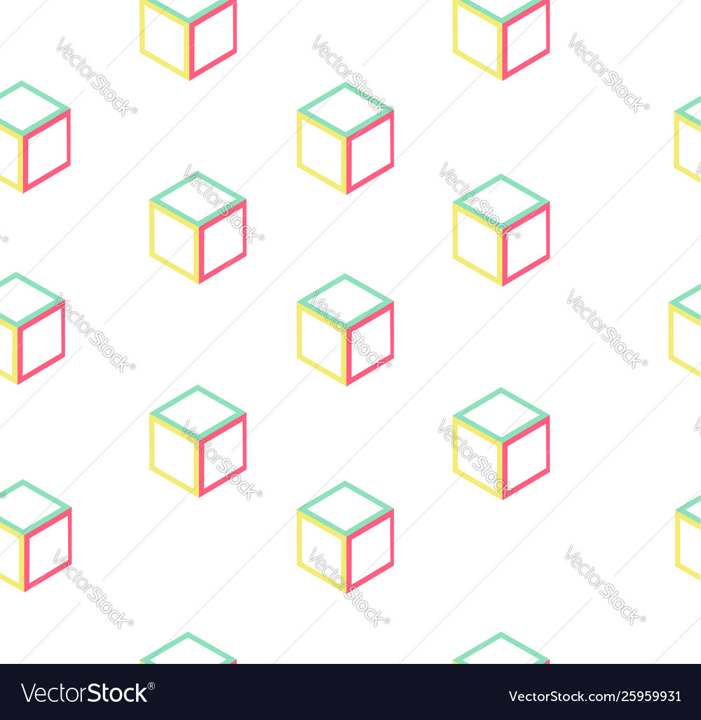 Shape abstract box seamless pattern vector image Shape abstract box seamless pattern