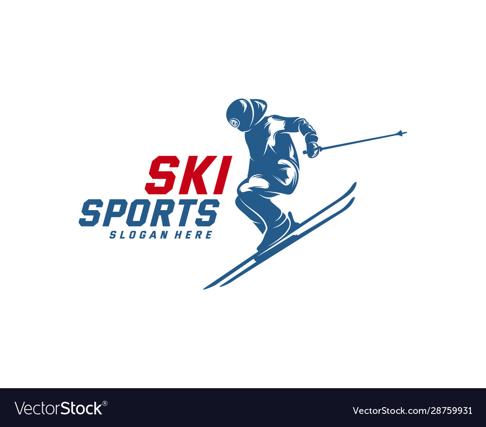 Silhouette Ski Logo Design Wintersport