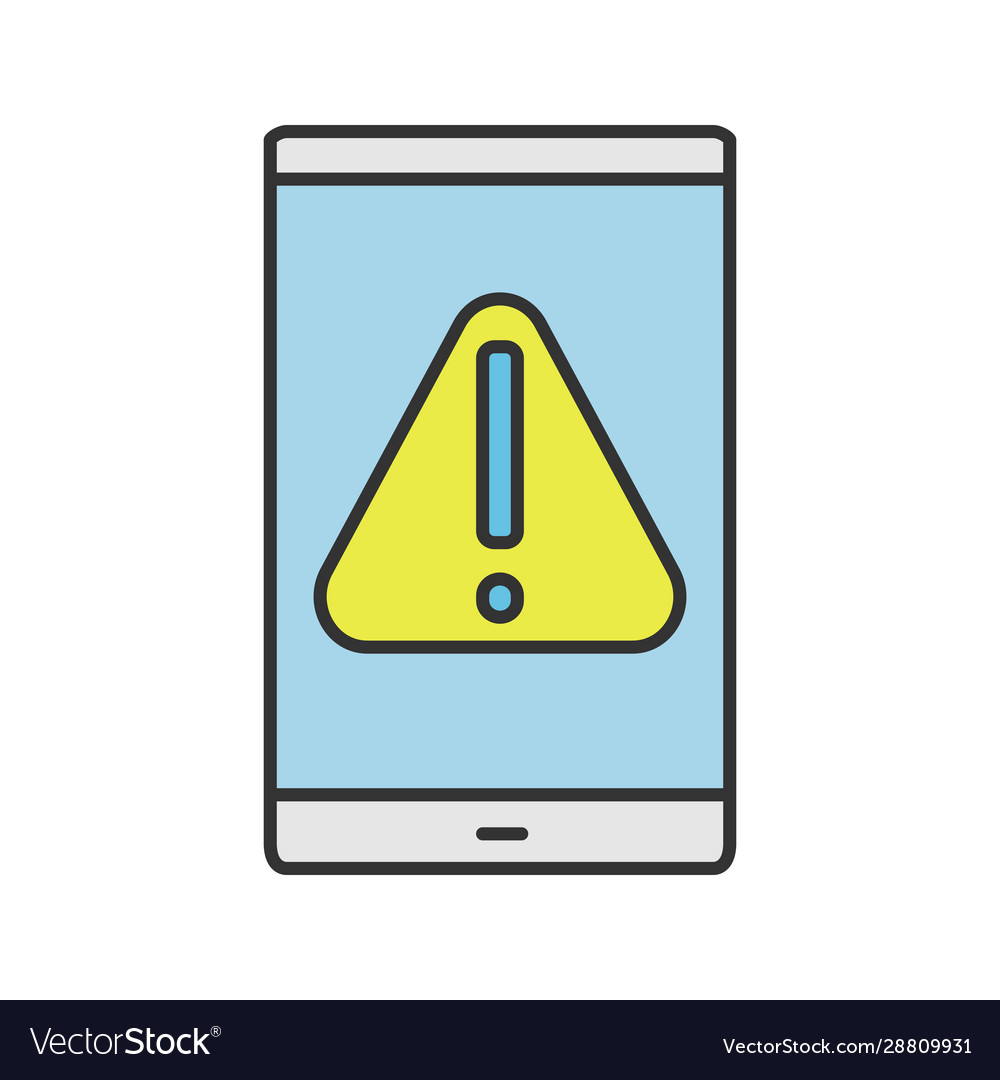 Smartphone error color icon vector image Smartphone error color icon