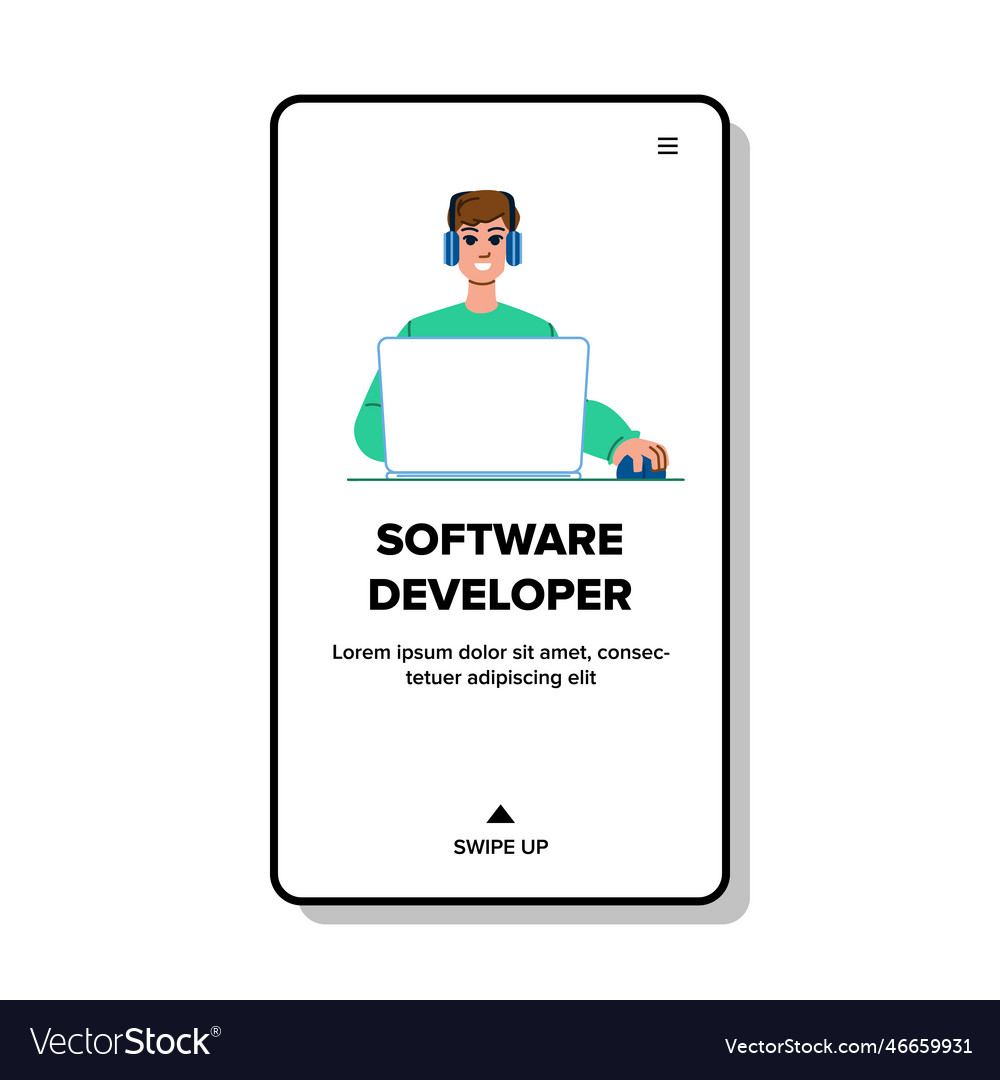 Software developer man vector image Software developer man