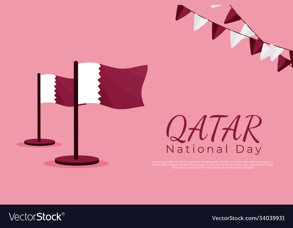 Template banner website greeting qatar national Vector Image