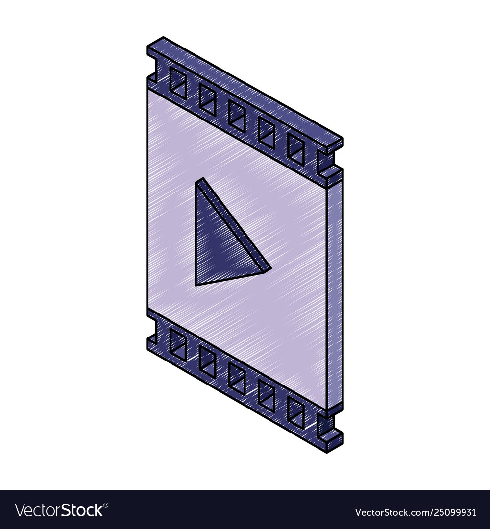 Video player isometric symbol scribble