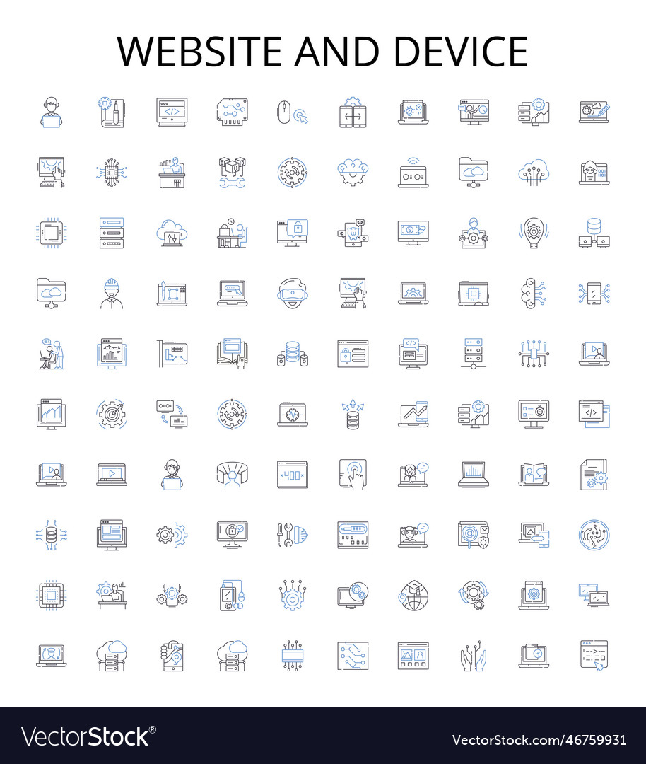 Website and device outline icons collection Vector Image