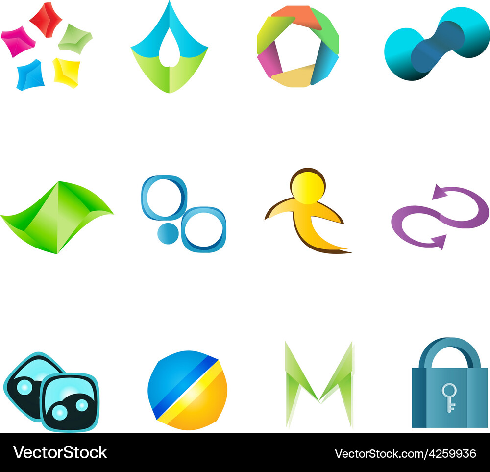 Abstract logo set Royalty Free Vector Image - VectorStock