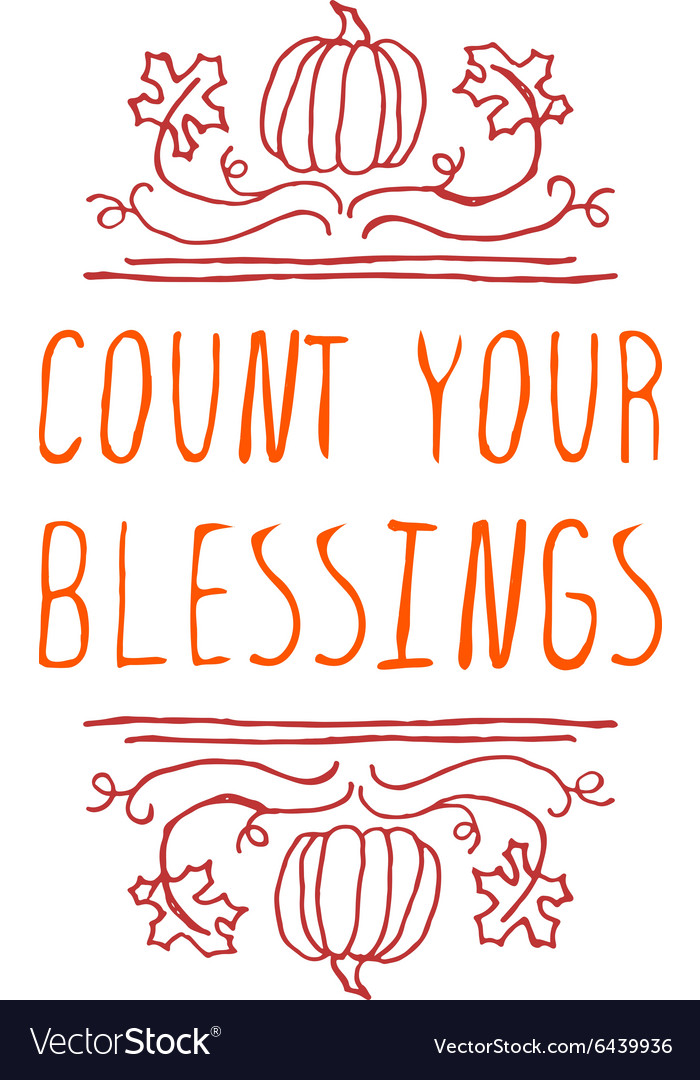 Count your blessings - typographic element