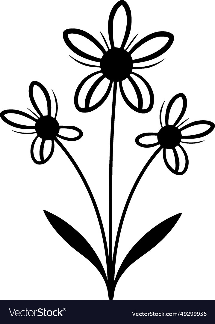 Flower - black and white isolated icon