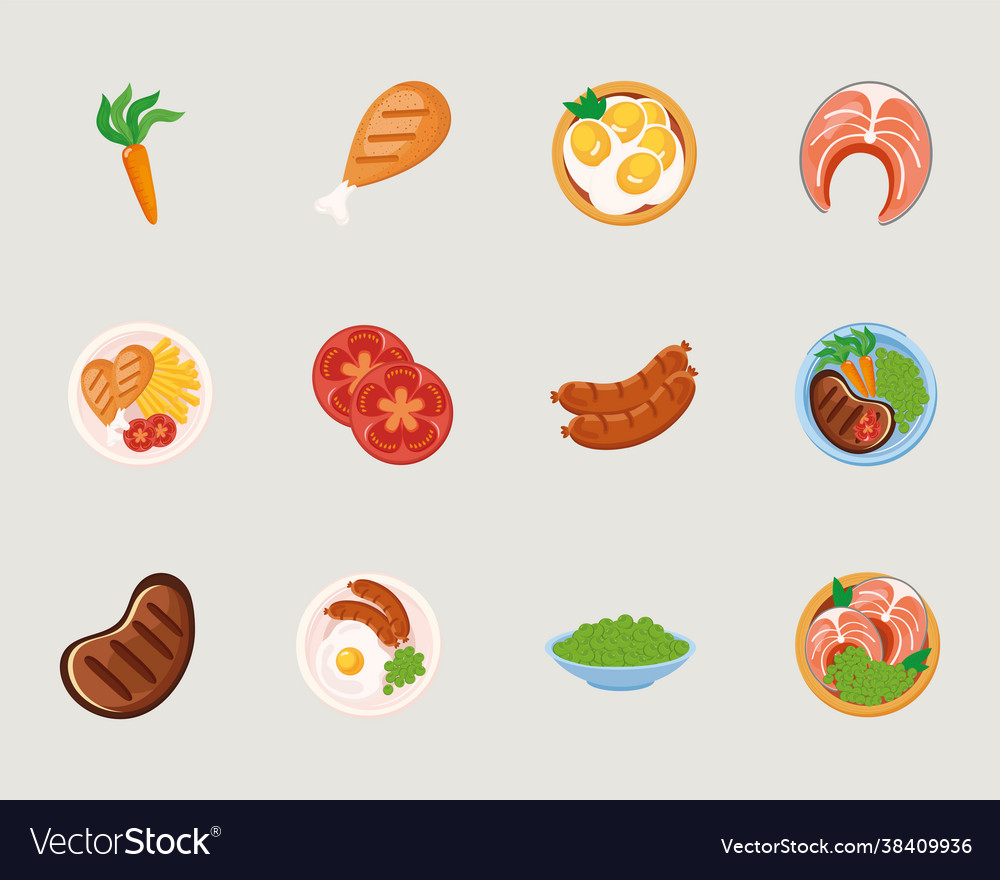 Food plates symbol group