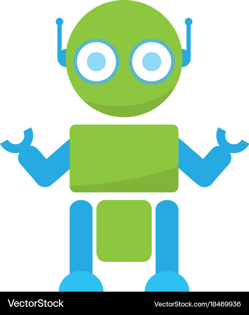 Isolated cute robot Royalty Free Vector Image - VectorStock