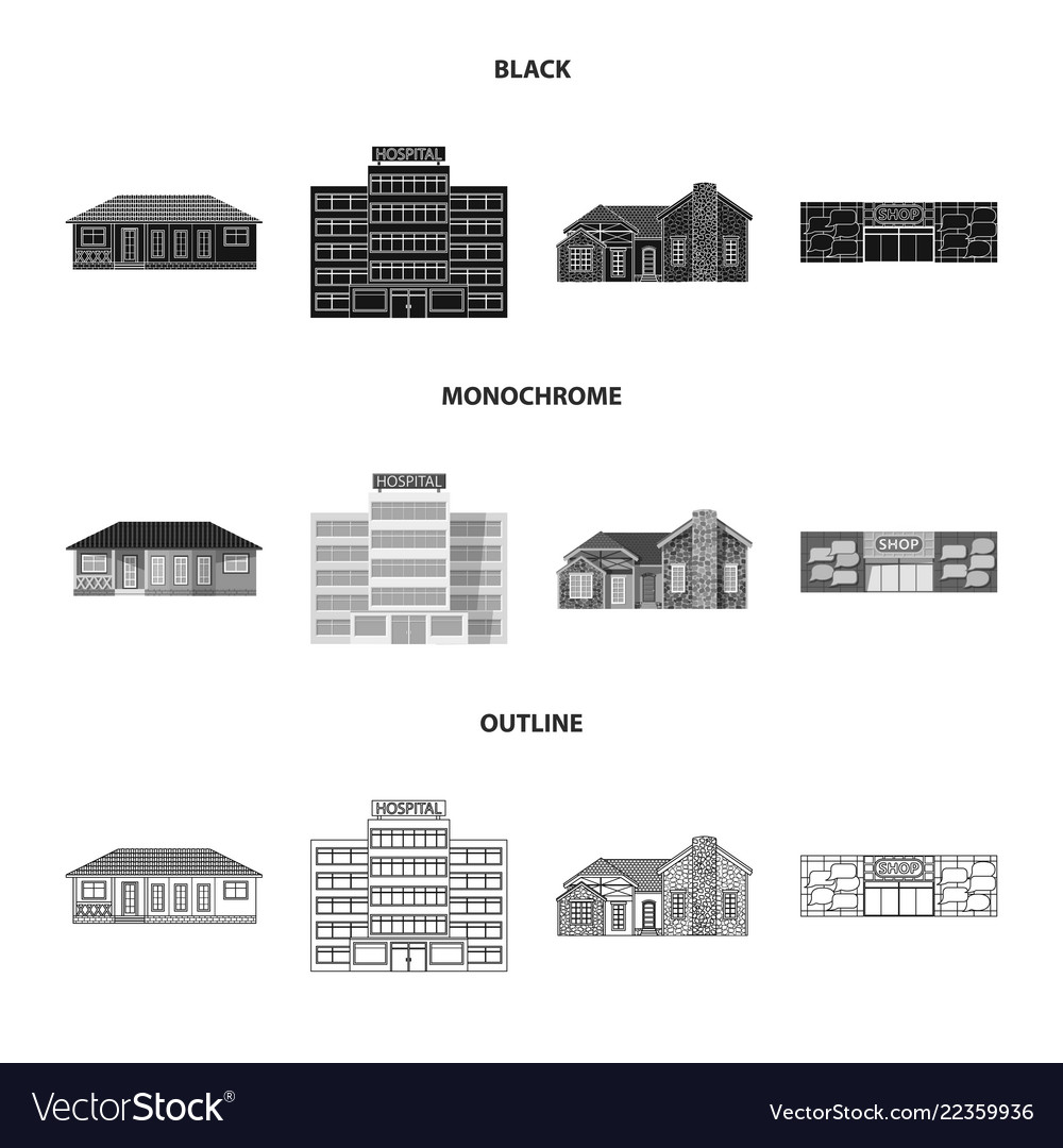 Isolated object of building and front symbol