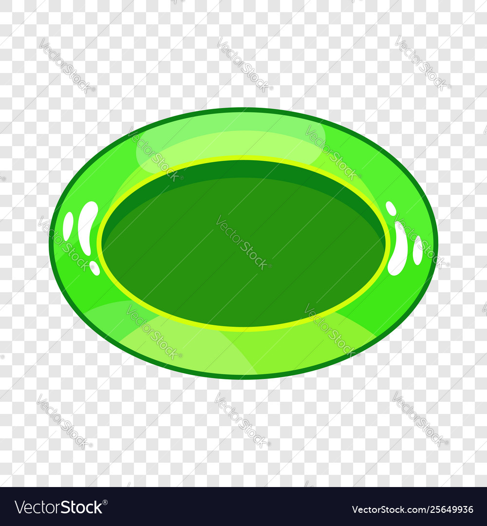 Oval green button icon cartoon style Royalty Free Vector