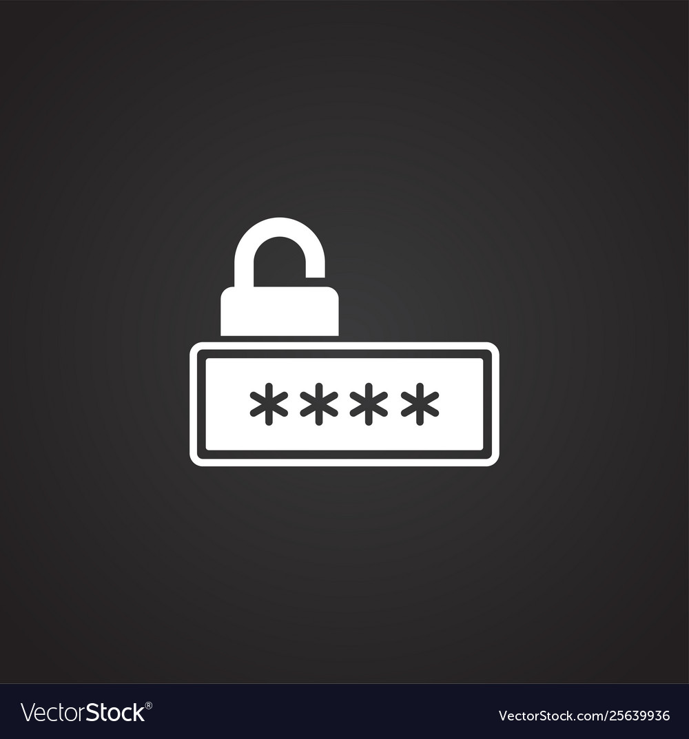 Password related icon on background for graphic