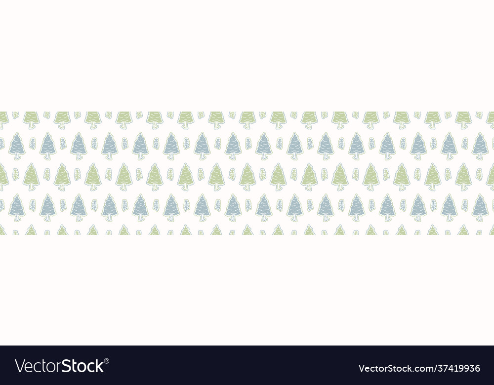 Nahtlose minimalistische Blockabdruck Baum Rand Muster