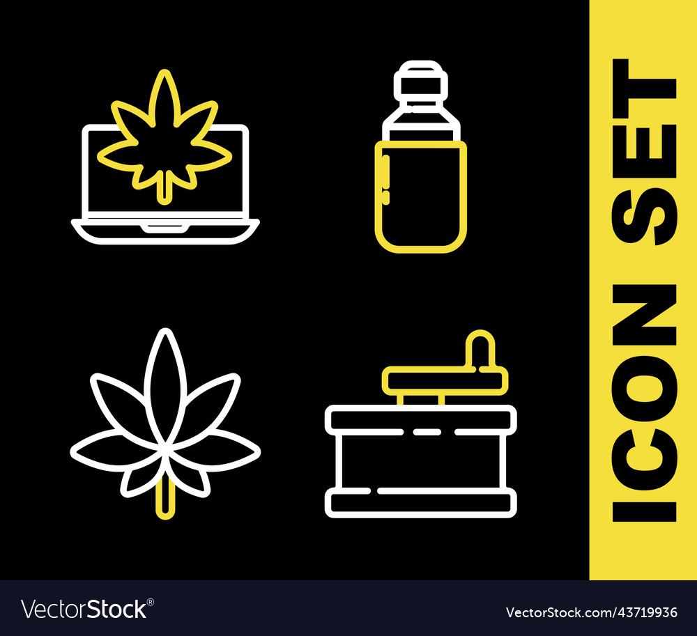 Set line marijuana or cannabis olive oil manual