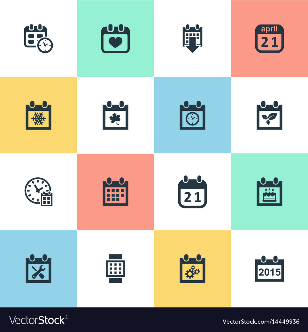 Set of simple date icons