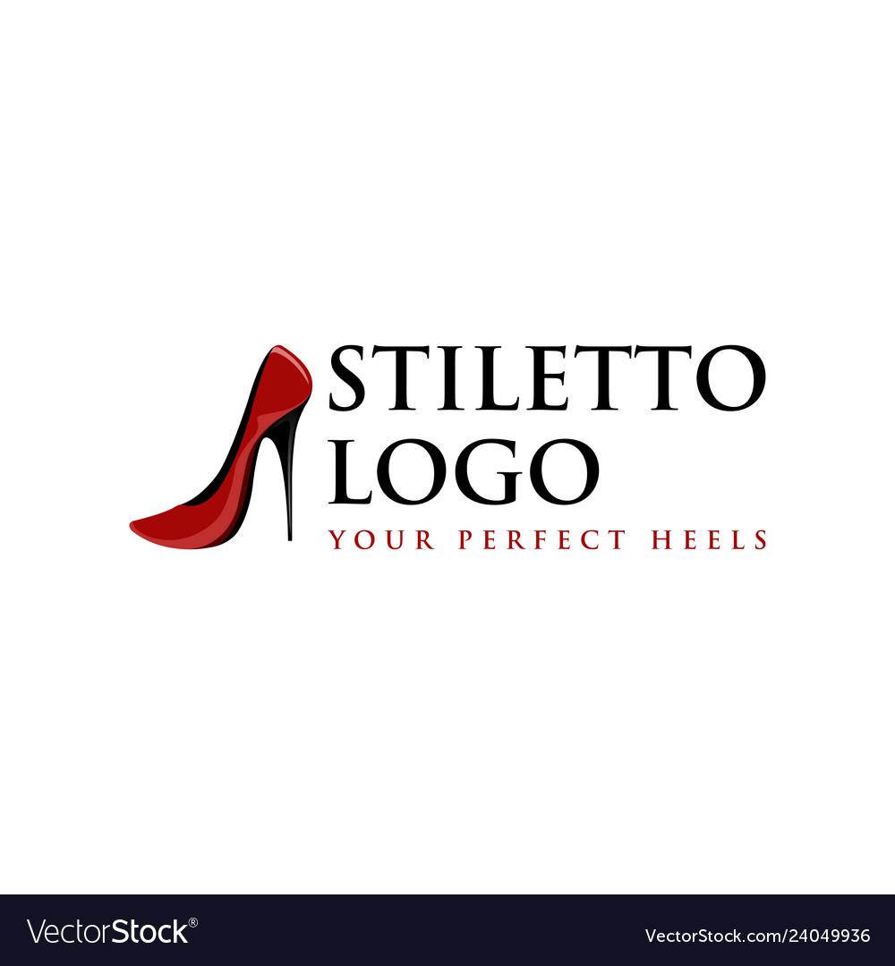 Stiletto logo design heel Royalty Free Vector Image