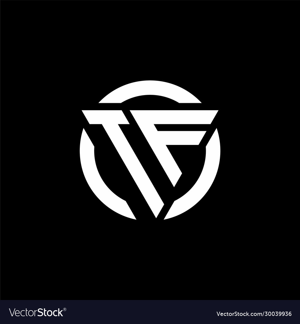 Tf logo with triangle shape and circle rounded