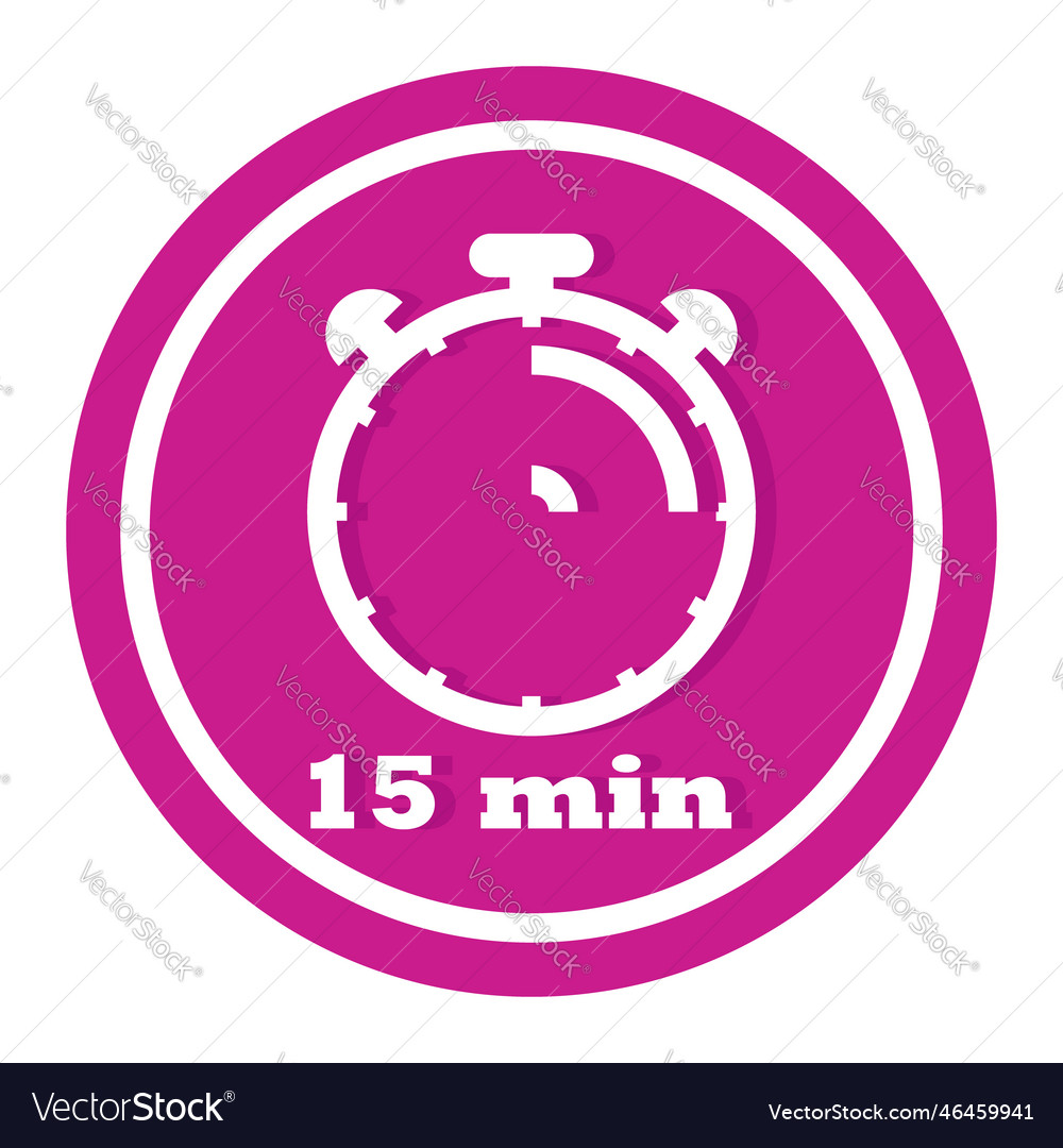 15 minutes timer clock icon timekeeper vector image 15 minutes timer clock icon timekeeper