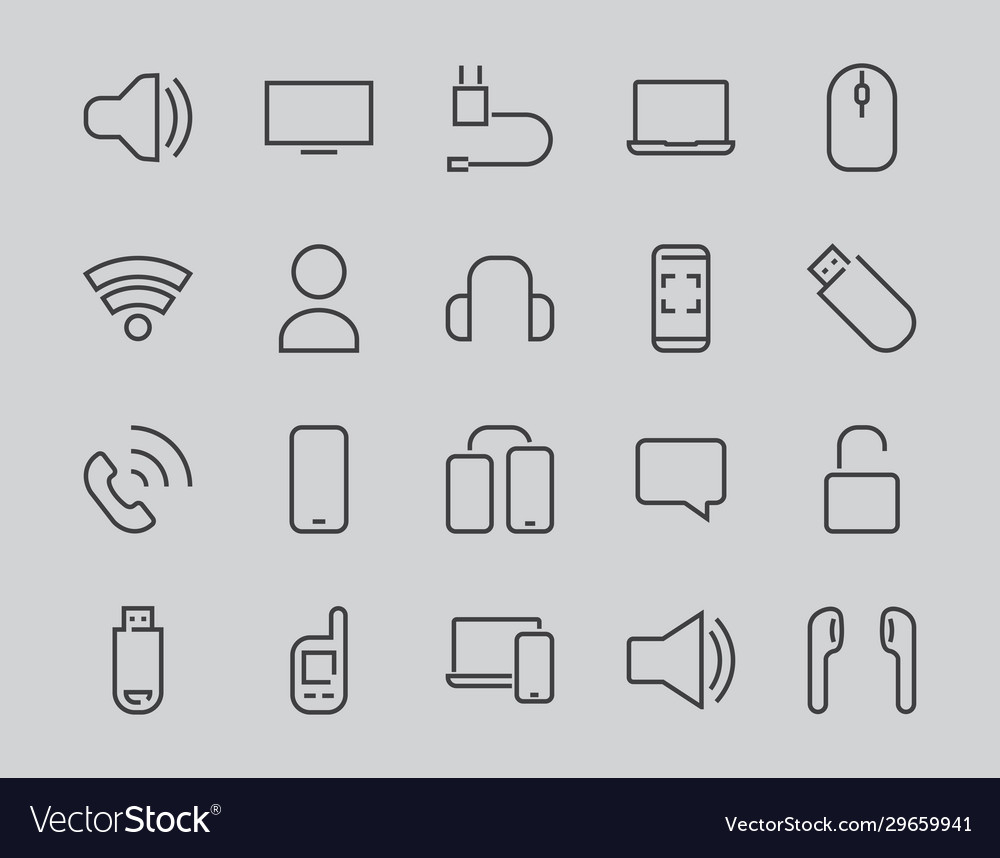 A set smart devices and gadgets computer