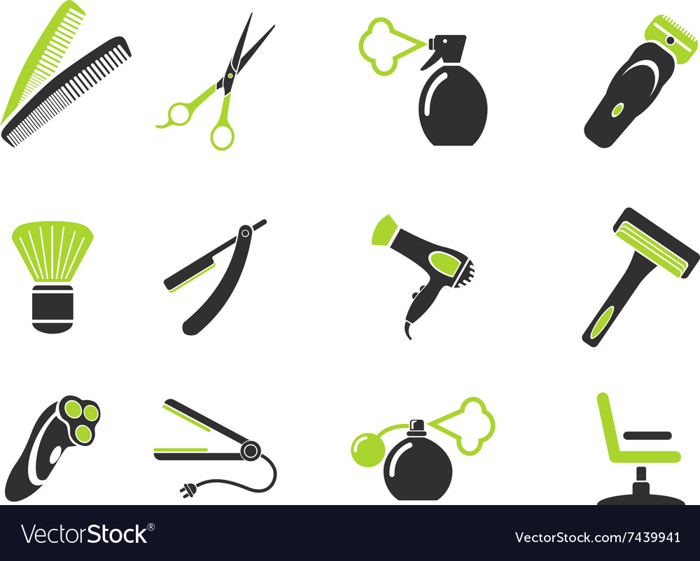 Barbershop simply icons Royalty Free Vector Image