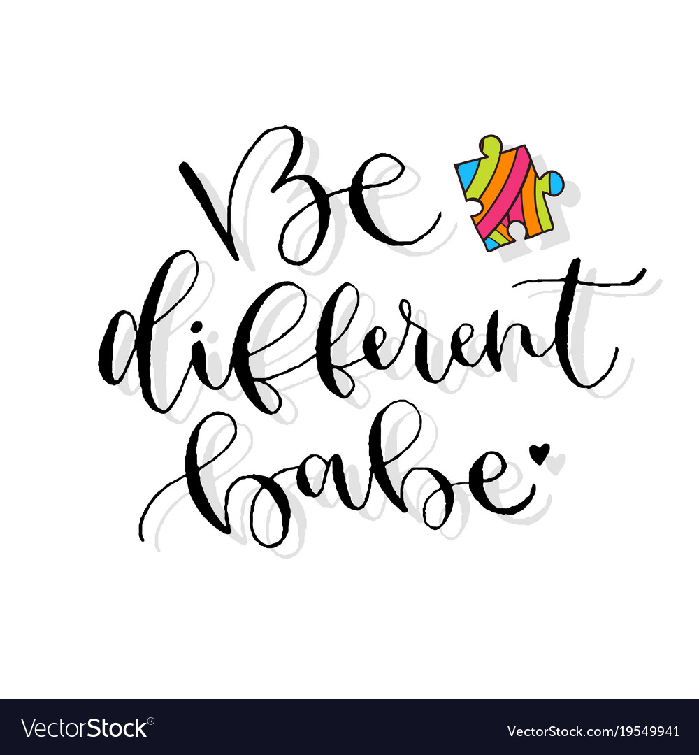 Be different babe handwritten greeting card