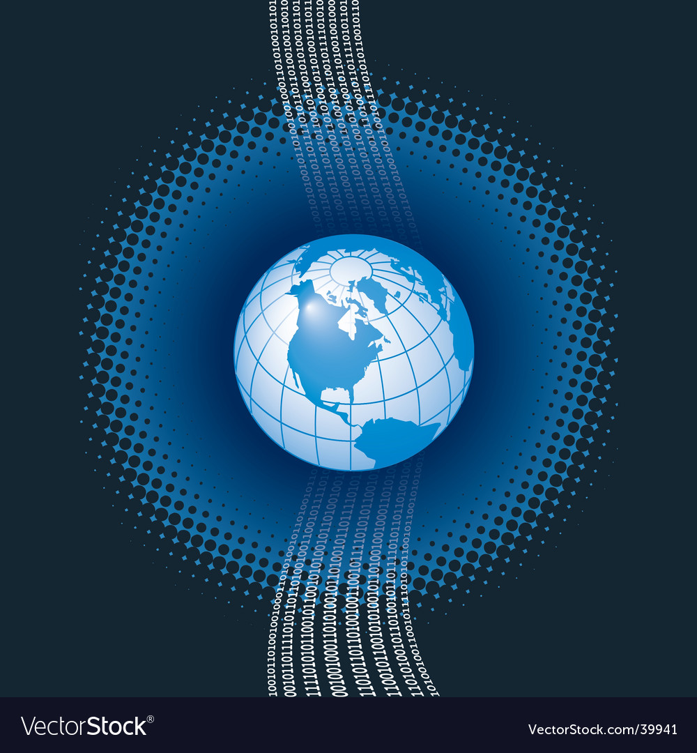 Binary Globe Digital Background