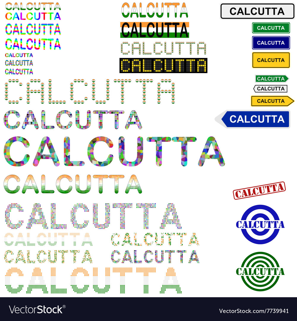 Calcutta text design set