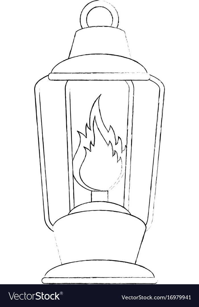 Camping lamp flame