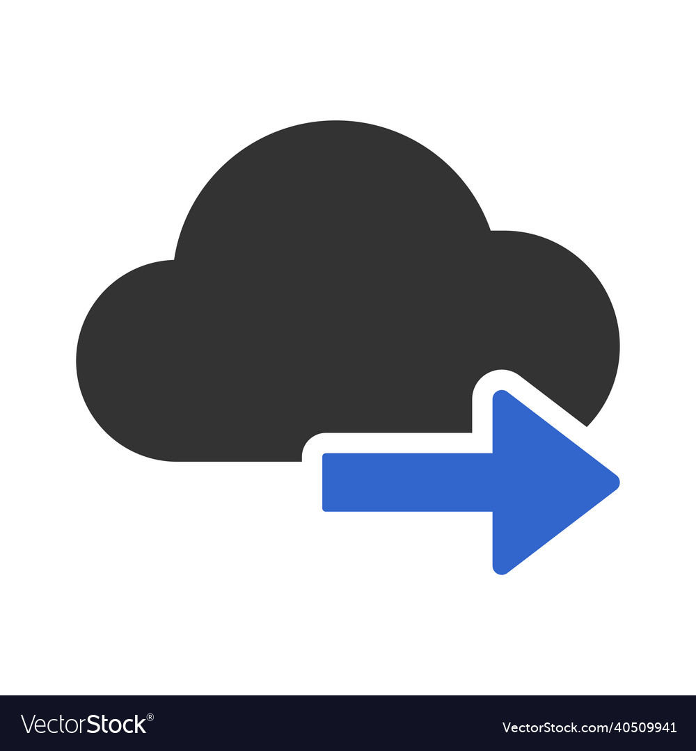 Cloud sending file icon vector image Cloud sending file icon