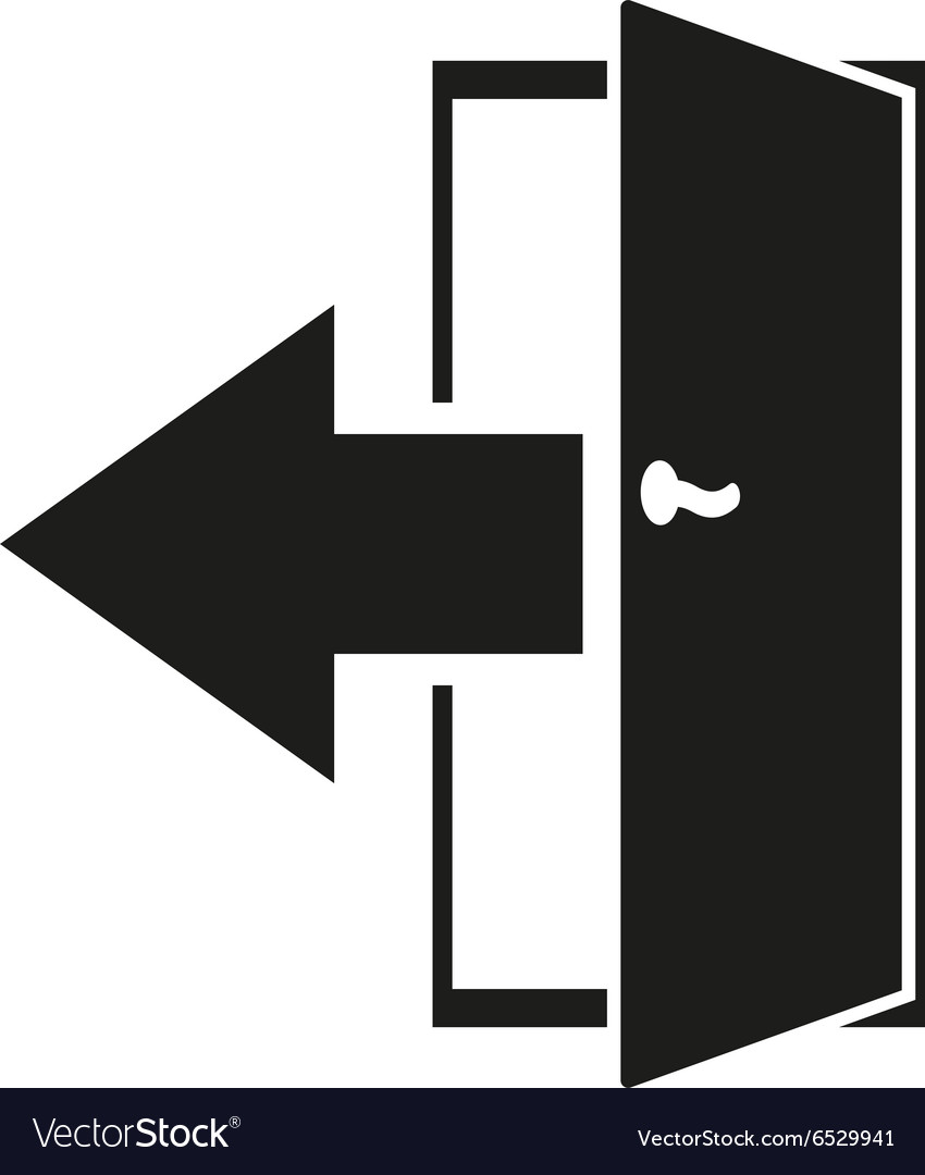 Exit icon logout and output outlet out