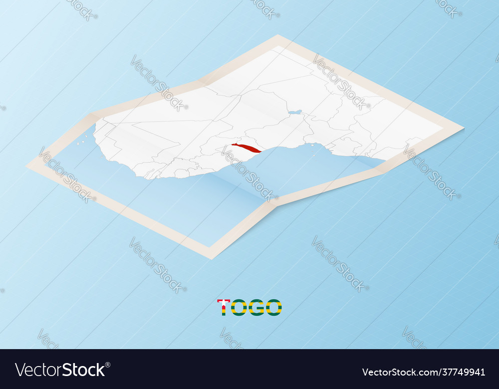 Folded paper map togo with neighboring