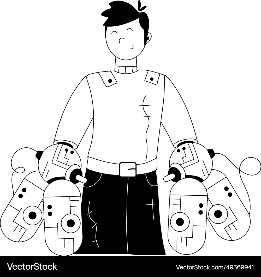Futuristic robot Royalty Free Vector Image - VectorStock