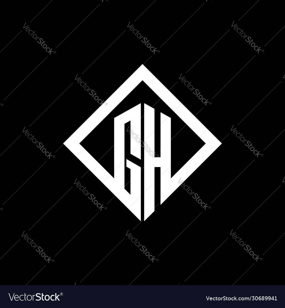 Gh logo monogram with square rotate style design Vector Image Gh logo monogram with square rotate style design
