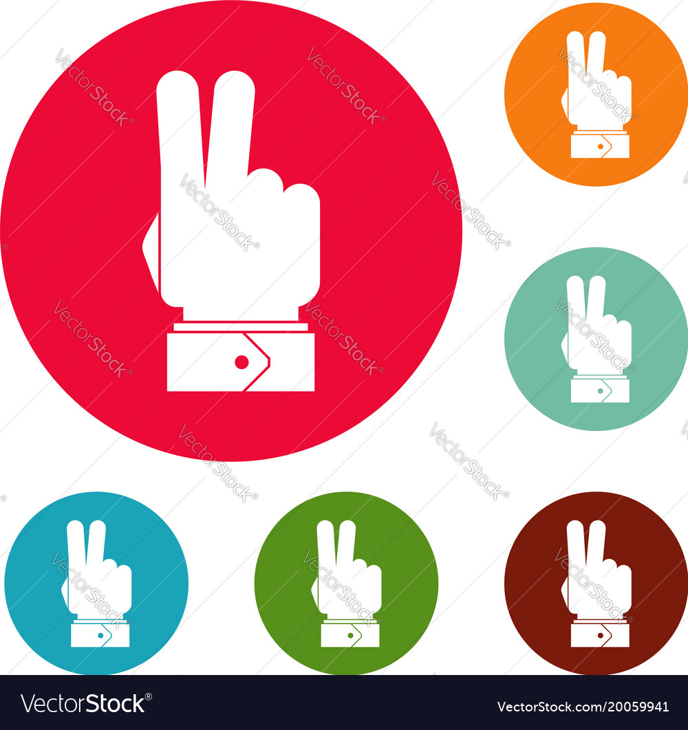 Hand hey icons circle set Royalty Free Vector Image