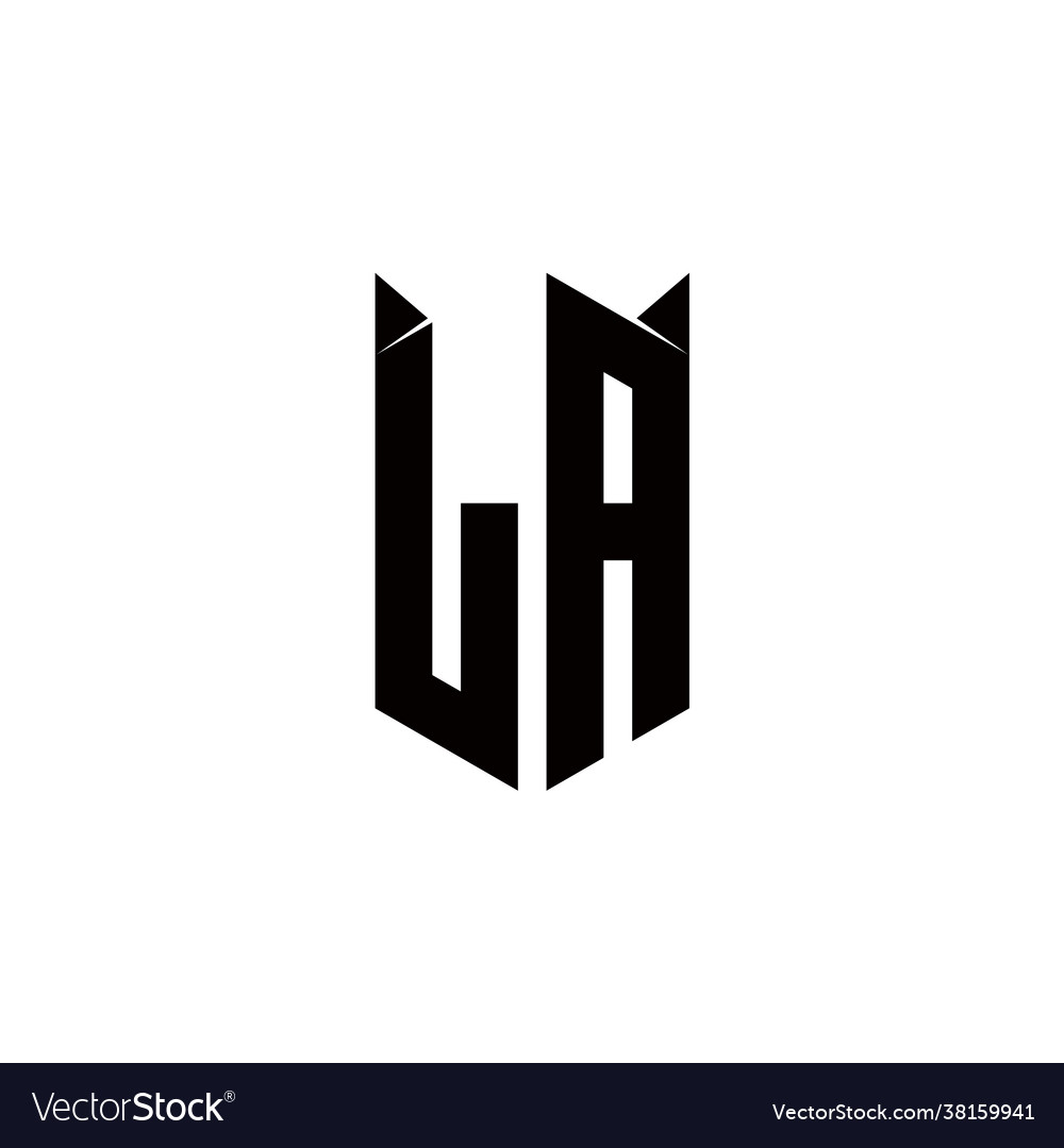 La logo monogram with shield shape designs Vector Image