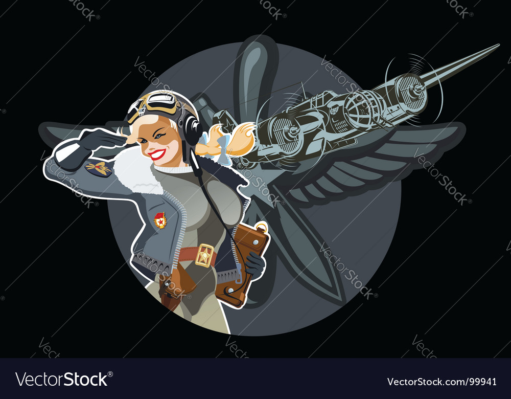 Military pin-up Royalty Free Vector Image - VectorStock