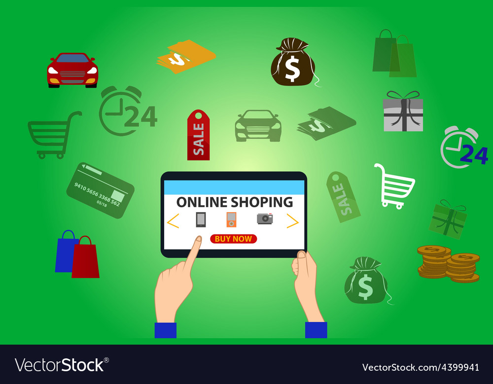 Online shopping background Royalty Free Vector Image