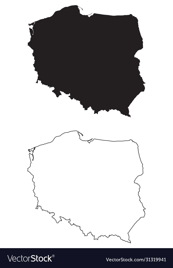 Poland Country Outline - Black Silhouette